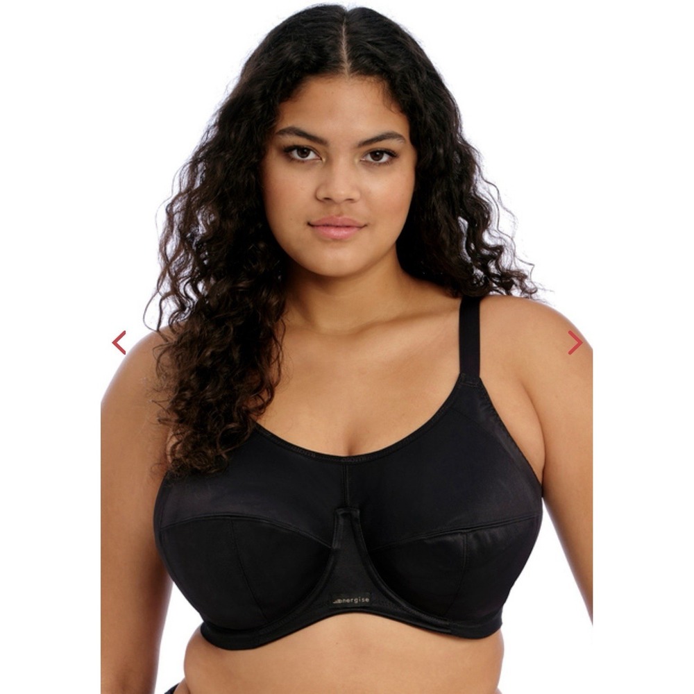 Elomi Energise EL8041 Underwire Sports Bra Black 40HH UK 40L US NWT Gym